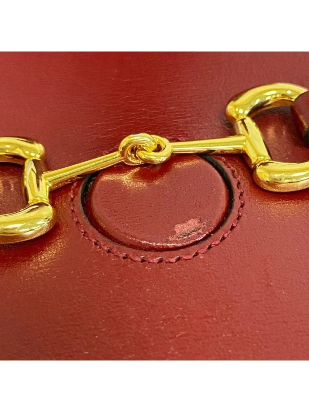 Gucci Horsebit Leather Shoulder Bag Red Crossbody Compact